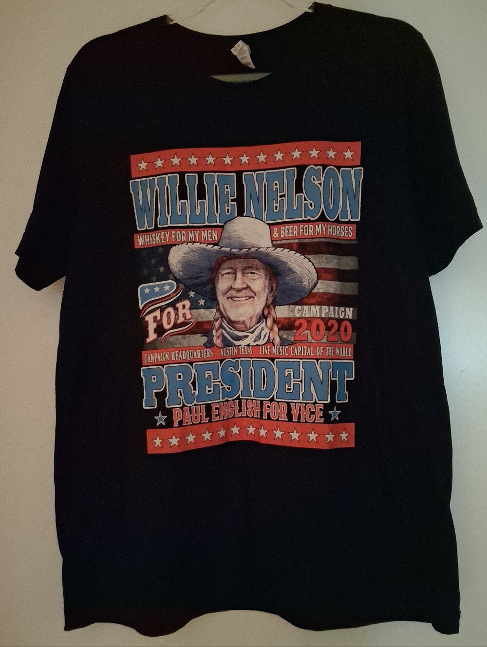 WILLIE for President / PAUL ENGLISH for VP 2020 - Collector Tee (Size Large)